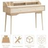Giantex Vanity Desk Makup Table with Large Drawer, Storage Shelves, Wooden Writing Desk Computer Workstation for Home Office Bedroom Apartment Small Space(Natural)