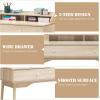 Giantex Vanity Desk Makup Table with Large Drawer, Storage Shelves, Wooden Writing Desk Computer Workstation for Home Office Bedroom Apartment Small Space(Natural)