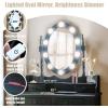 Giantex Vanity Set with Lighted Mirror, Makeup Table with 10 Rose Light, Modern Dressing Desk with Cushioned Stool, 3 Drawers and 360° Rotating Mirror for Bedroom, Vanity Table with Stool (Black)(Black)
