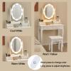 Giantex Vanity Set with Lighted Mirror, Makeup Table with 10 Rose Light, Modern Dressing Desk with Cushioned Stool, 3 Drawers and 360° Rotating Mirror for Bedroom, Vanity Table with Stool (Black)(White)