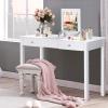 Giantex Vanity Table with Flip Top Mirror, Makeup Dressing Desk with 2 Drawers and Removable Organizer, Bedroom Vanity Writing Desk for Girls Women, Easy Assembly, White