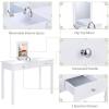 Giantex Vanity Table with Flip Top Mirror, Makeup Dressing Desk with 2 Drawers and Removable Organizer, Bedroom Vanity Writing Desk for Girls Women, Easy Assembly, White