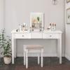 Giantex Vanity Table with Flip Top Mirror, Makeup Dressing Desk with 2 Drawers and Removable Organizer, Bedroom Vanity Writing Desk for Girls Women, Easy Assembly, White