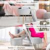 Giantex Velvet Footrest Stool Round with Storage Function, Gold Metal Legs and Removable Seat, Modern Dressing Vanity Chair for Home, Living Room, Bedroom Storage Ottoman (Grey)