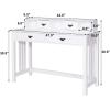 Giantex Writing Desk with 4 Drawer Computer Study Table Removable Floating Organizer 2-Tier Spacious Workstation, Home Office Desk Console Table White Vanity Desk