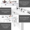 Giantex Writing Desk with 4 Drawer Computer Study Table Removable Floating Organizer 2-Tier Spacious Workstation, Home Office Desk Console Table White Vanity Desk