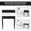 Giantex Writing Desk with 4 Drawers, Removable Floating Organizer 2-Tier Mission Home Computer Vanity Desk for Apartment Small Space, White(Black)