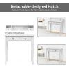 Giantex Writing Desk with 4 Drawers, Removable Floating Organizer 2-Tier Mission Home Computer Vanity Desk for Apartment Small Space, White(White)
