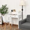 Giantex Writing Desk with 4 Drawers, Removable Floating Organizer 2-Tier Mission Home Computer Vanity Desk for Apartment Small Space, White(White)