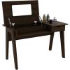CHARMAID Large Vanity Table with Flip Top Mirror, 48” Home Office Computer Desk Open Storage Cubby and Drawer, Modern Wood Writing Makeup Dressing Table, Easy Assembly, Espresso