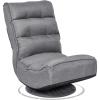 Giantex 360 Degree Swivel Gaming Chair, 6 Position Adjustable Folding Floor Chair, 300lb Spring Support, Comfortable Padded Backrest, Lazy Sofa Chair Game Rocker for Teens Adults (Coffee)(Grey)