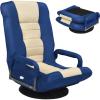 Giantex Floor Chair, 360 Degree Swivel Chair with Adjustable Backrest, Lumbar Support, Armrest, Foldable Lazy Sofa Rocker for TV, Reading, Playing Video Games, Black/Grey(Blue/Beige)