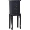 Giantex Jewelry Armoire Cabinet Chest Organizer Box Top with Flip Mirror Standing Space-Saving Bedroom Makeup Accessories Storage Armoires 8 Necklace Hooks, Jewelry Cabinets with 4 Drawers (Black)(Black)