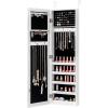 Giantex Jewelry Armoire with Full Length Mirror, Wall and Door Mounted Jewelry Cabinet Organizer with Magnetic Door, Large Storage for Earrings, Rings, Necklaces & Accessories, White