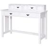 Giantex Writing Desk with 4 Drawer Computer Study Table Removable Floating Organizer 2-Tier Spacious Workstation, Home Office Desk Console Table White Vanity Desk
