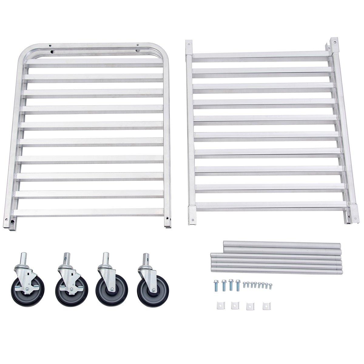 image:imageGiantex 10 Tier Aluminum Bakery Rack Commercial Kitchen Bun Pan Sheet Pan Rack Mobile Bakers Trolley with Storage Cooling Racks and Lockable Casters20 Tier 265L24W 69H