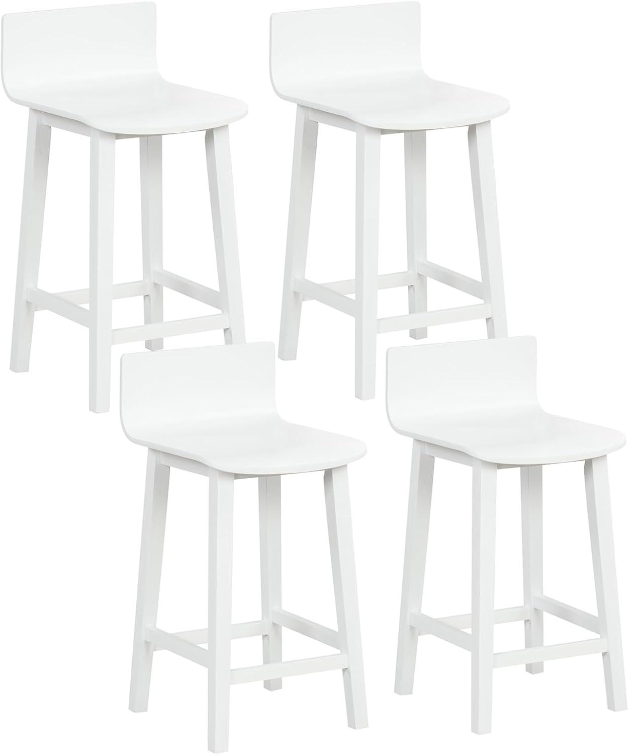image:imageGiantex 245 Bar Stools Set of 2 Counter Height Bar Stools wLow Back amp Footrest Farmhouse Wooden Bar Dining Chairs Armless Wood Barstools for Kitchen Island Pub Kitchen Cafe Breakfast BrownWhite