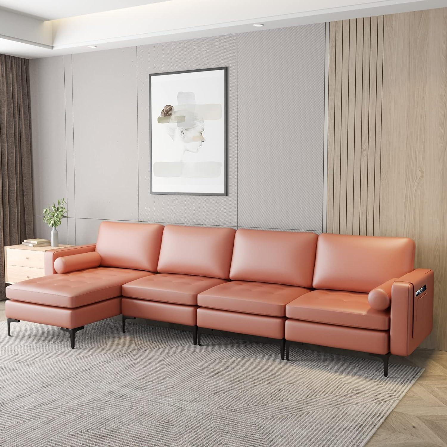 image:imageGiantex 68 Modern Loveseat 2Seater Sofa Couch Thick Cushion amp 2 Bolsters Armrest Magazine Cabby with 2 Pockets Metal Legs Ideal for Living Room Reception Room OfficeRed