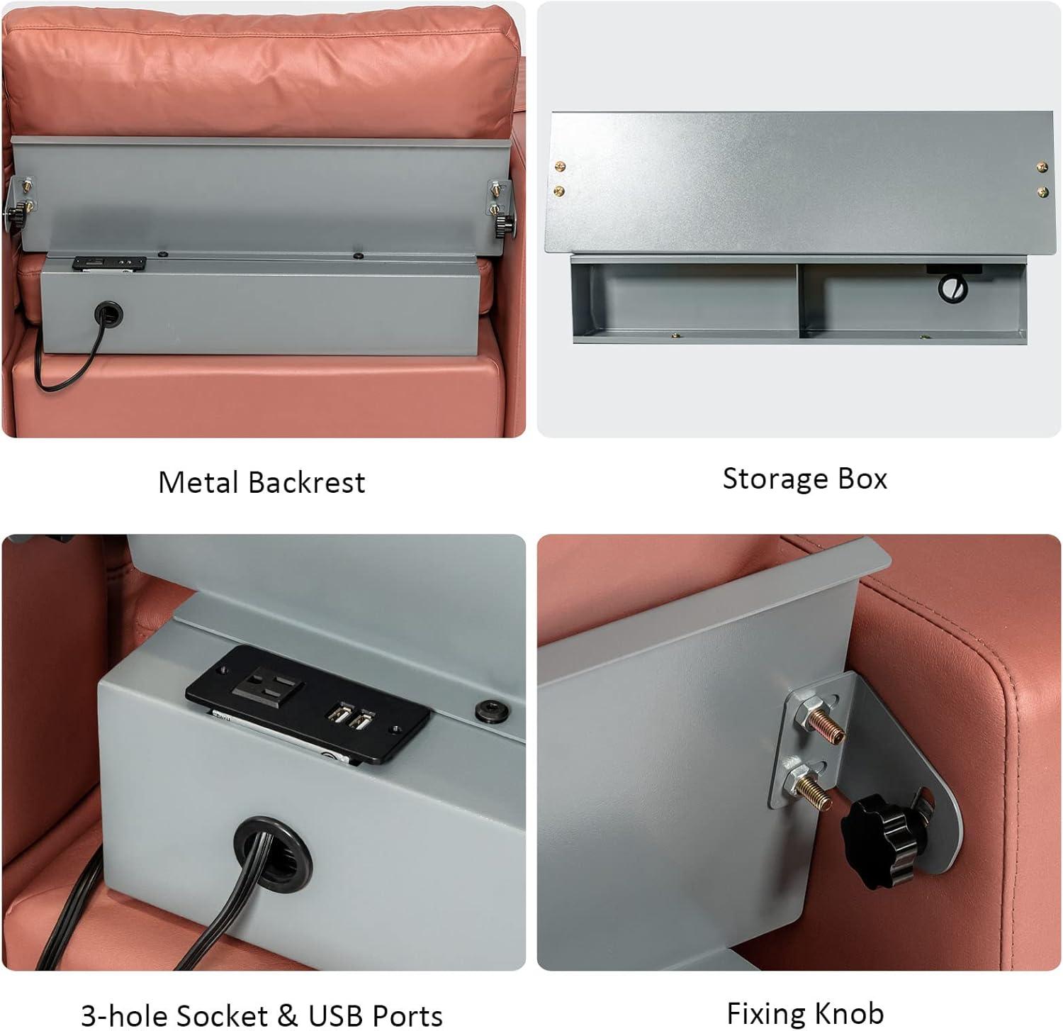 image:imageGiantex 68 Modern Loveseat 2Seater Sofa Couch Thick Cushion amp 2 Bolsters Armrest Magazine Cabby with 2 Pockets Metal Legs Ideal for Living Room Reception Room OfficeRed