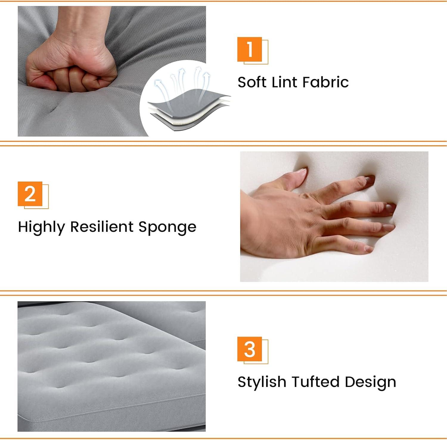 image:imageGiantex 68 Modern Loveseat 2Seater Sofa Couch Thick Cushion amp 2 Bolsters Armrest Magazine Cabby with 2 Pockets Metal Legs Ideal for Living Room Reception Room Office Dark GreyGreyorange