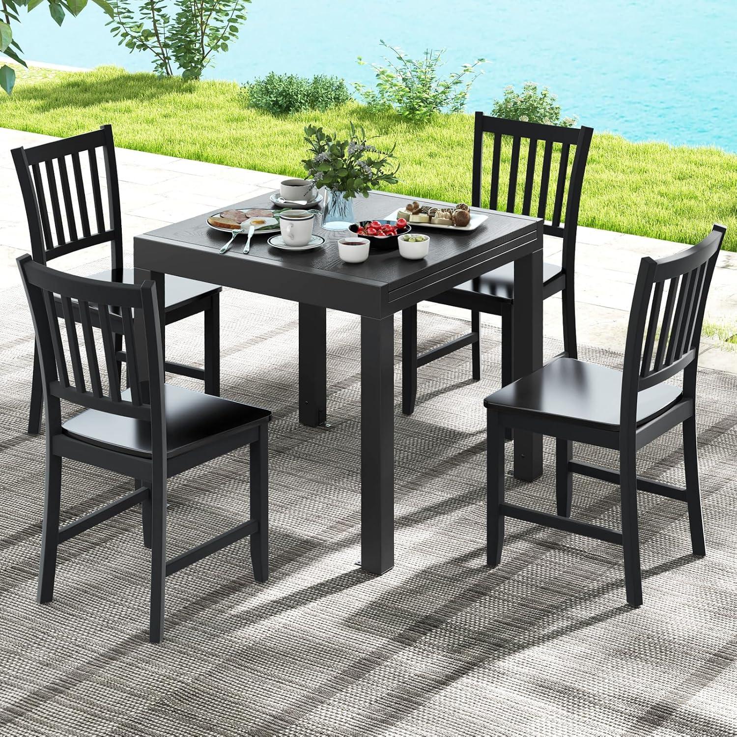 image:imageGiantex Expandable Aluminum Dining Table for 46 People 31563 Extendable Patio Table Adjustable Rectangular Bistro Table Outdoor Dining Furniture for Garden Deck amp Poolside