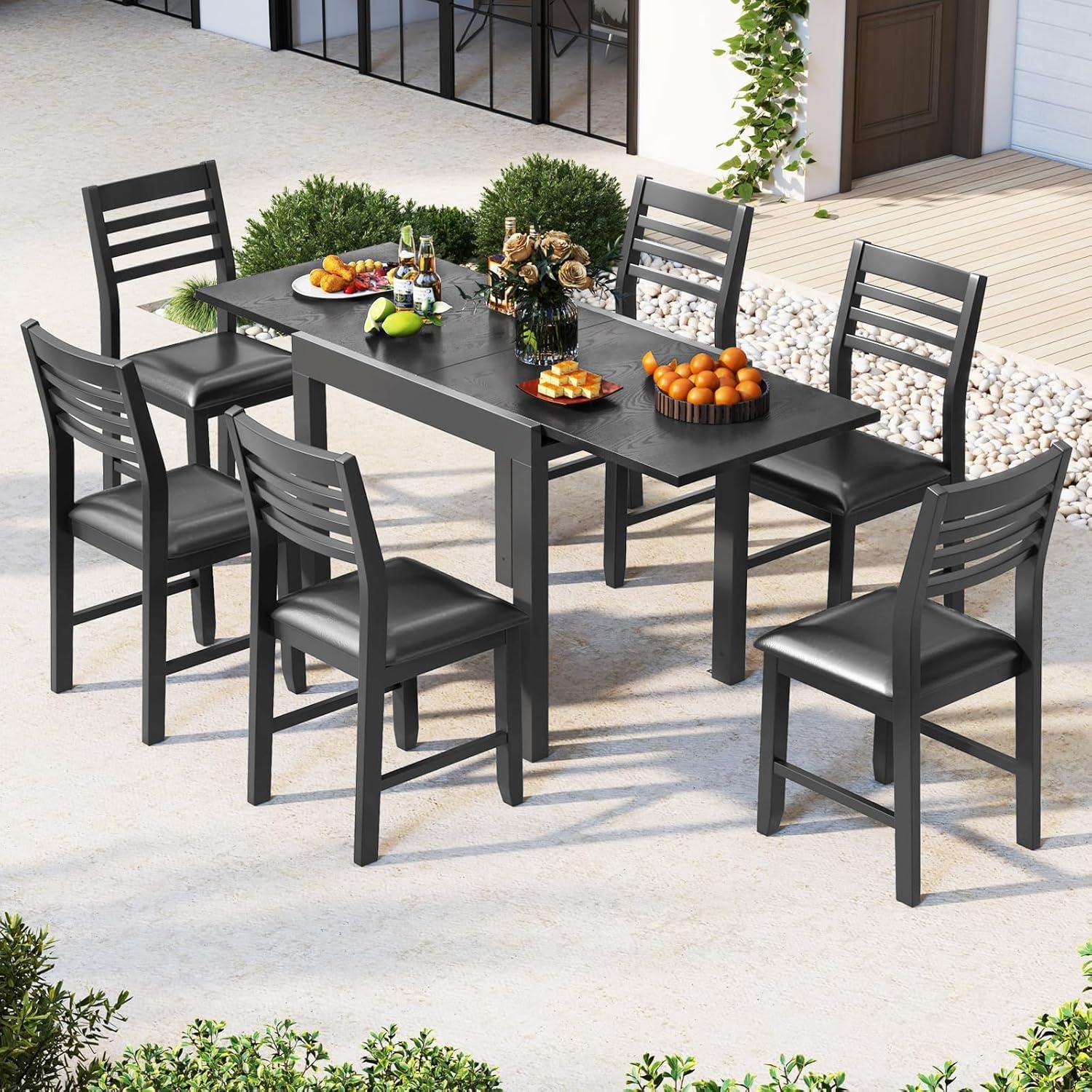 image:imageGiantex Expandable Aluminum Dining Table for 46 People 31563 Extendable Patio Table Adjustable Rectangular Bistro Table Outdoor Dining Furniture for Garden Deck amp Poolside