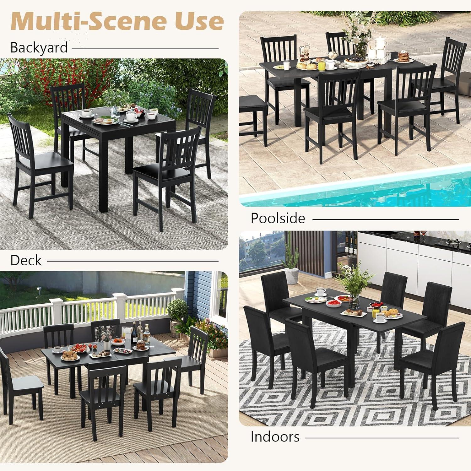 image:imageGiantex Expandable Aluminum Dining Table for 46 People 31563 Extendable Patio Table Adjustable Rectangular Bistro Table Outdoor Dining Furniture for Garden Deck amp Poolside