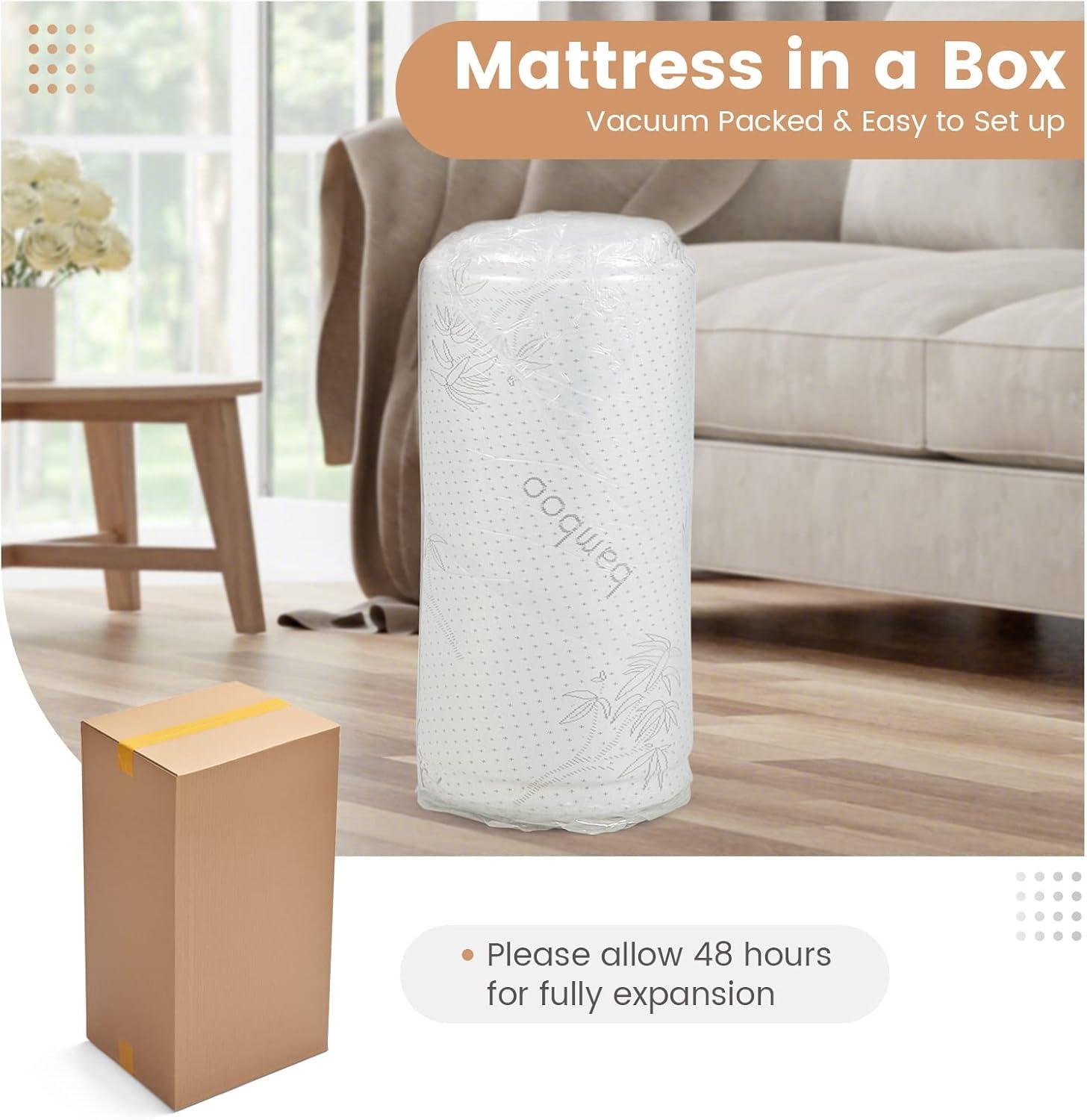 image:imageGiantex Folding Mattress 4 Inch GelInfused Trifold Mattresses with Bamboo Cover amp Carry Bag CertiPURUS Certified Foldable Cooling Mattress Topper for Guest Room Dorm RV Camp Floor Twin XLBrown