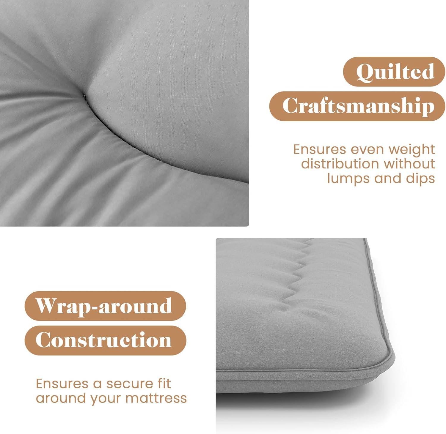 image:imageGiantex Japanese Floor Mattress 4 Inch Futon Mattress wWashable Cover amp Storage Bag Foldable Roll up Mattress Tatami Mat Portable Sleeping Pad for Camping Dormitory QueenGrey