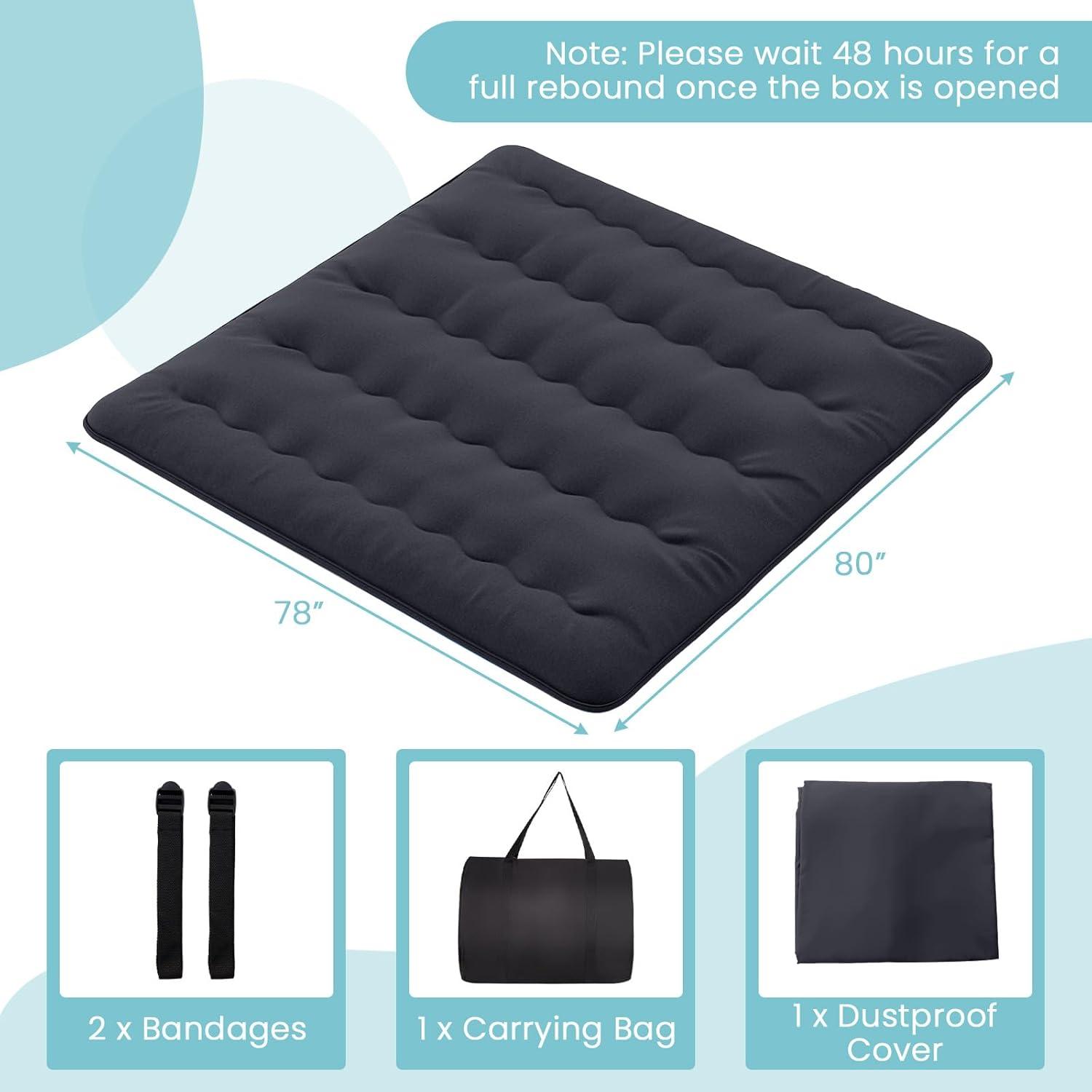image:imageGiantex Japanese Floor Mattress 4 Inch Futon Mattress wWashable Cover amp Storage Bag Foldable Roll up Mattress Tatami Mat Portable Sleeping Pad for Camping Dormitory QueenBlack