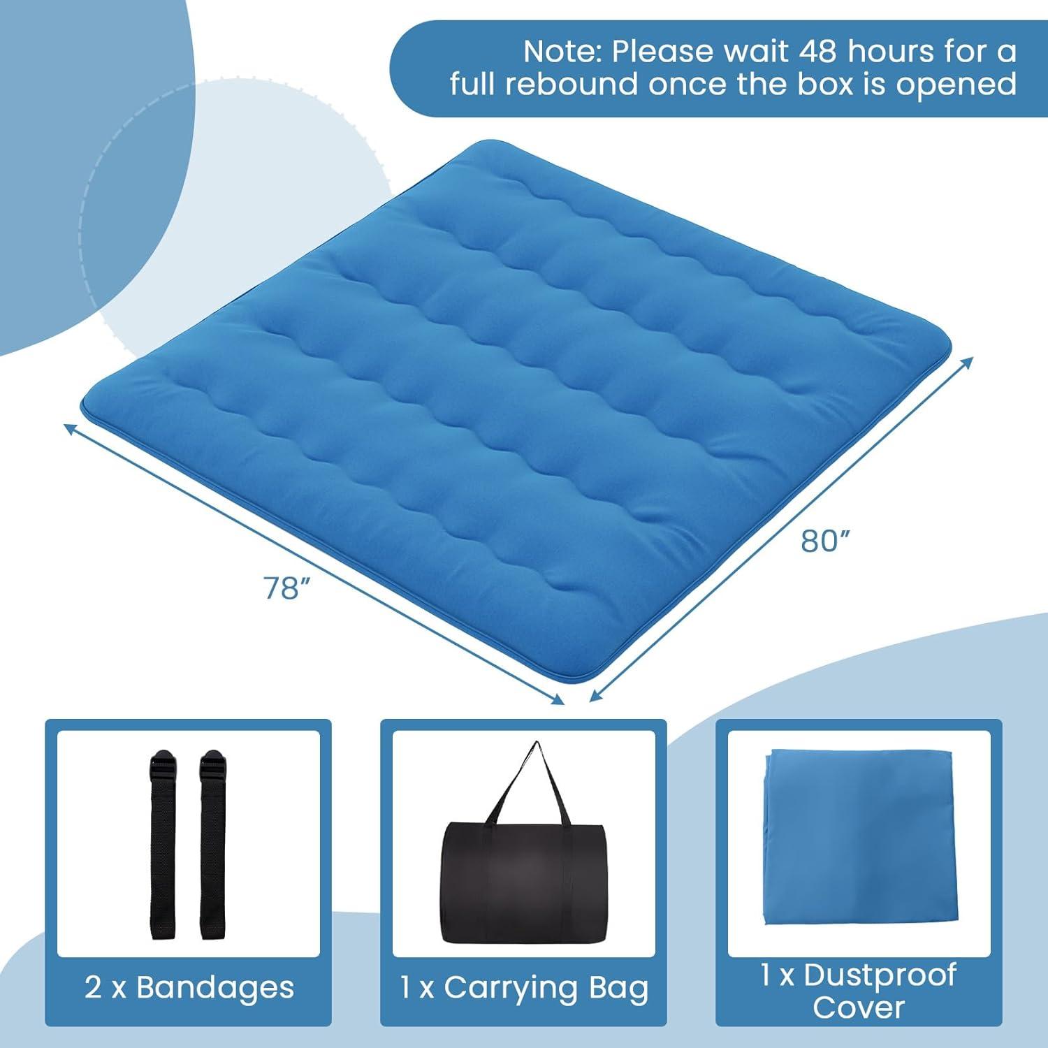 image:imageGiantex Japanese Floor Mattress 4 Inch Futon Mattress wWashable Cover amp Storage Bag Foldable Roll up Mattress Tatami Mat Portable Sleeping Pad for Camping Dormitory QueenNavy