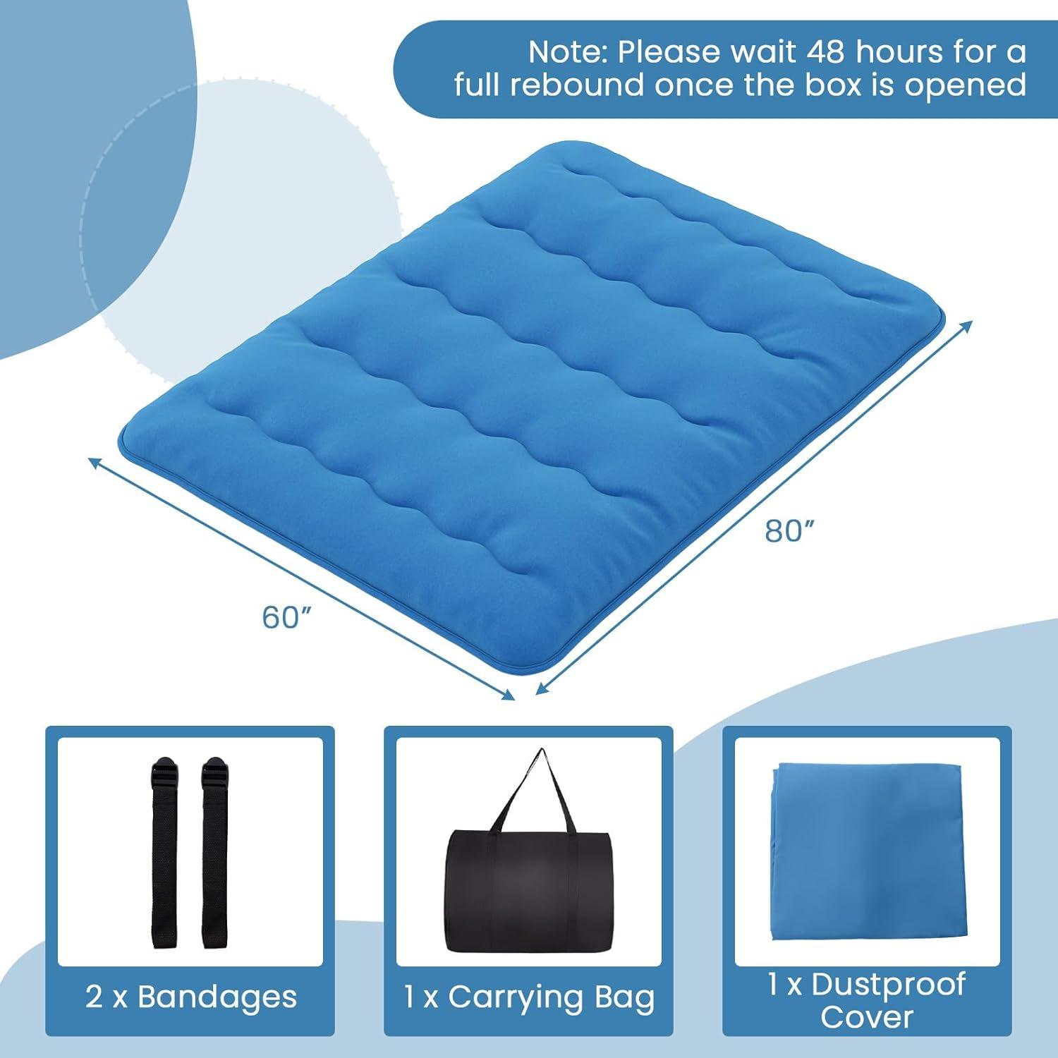image:imageGiantex Japanese Floor Mattress 4 Inch Futon Mattress wWashable Cover amp Storage Bag Foldable Roll up Mattress Tatami Mat Portable Sleeping Pad for Camping Dormitory QueenNavy