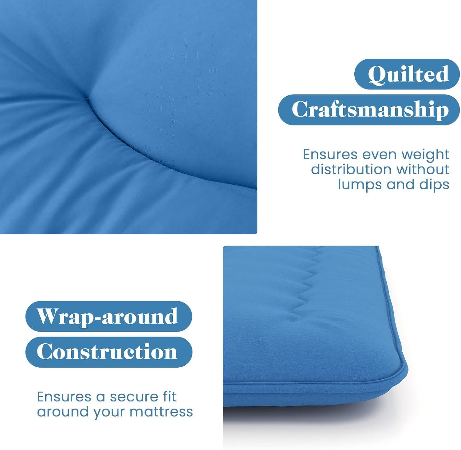image:imageGiantex Japanese Floor Mattress 4 Inch Futon Mattress wWashable Cover amp Storage Bag Foldable Roll up Mattress Tatami Mat Portable Sleeping Pad for Camping Dormitory QueenNavy