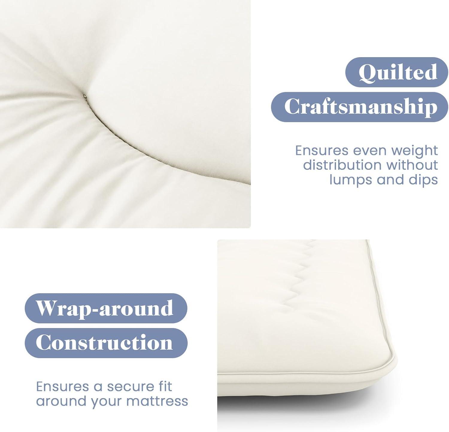image:imageGiantex Japanese Floor Mattress 4 Inch Futon Mattress wWashable Cover amp Storage Bag Foldable Roll up Mattress Tatami Mat Portable Sleeping Pad for Camping Dormitory QueenBeige