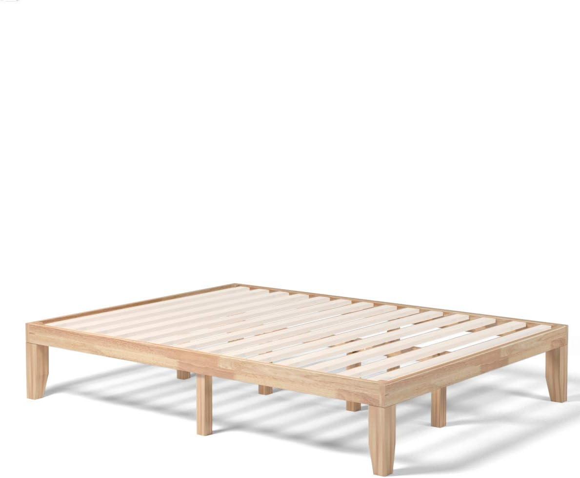 image:imageGiantex King Wood Platform Bed Frame 14 Inch Solid Rubber Wood Mattress Foundation Heavy Duty Wooden Slats Support No Box Spring Needed Easy Assembly NaturalNatural