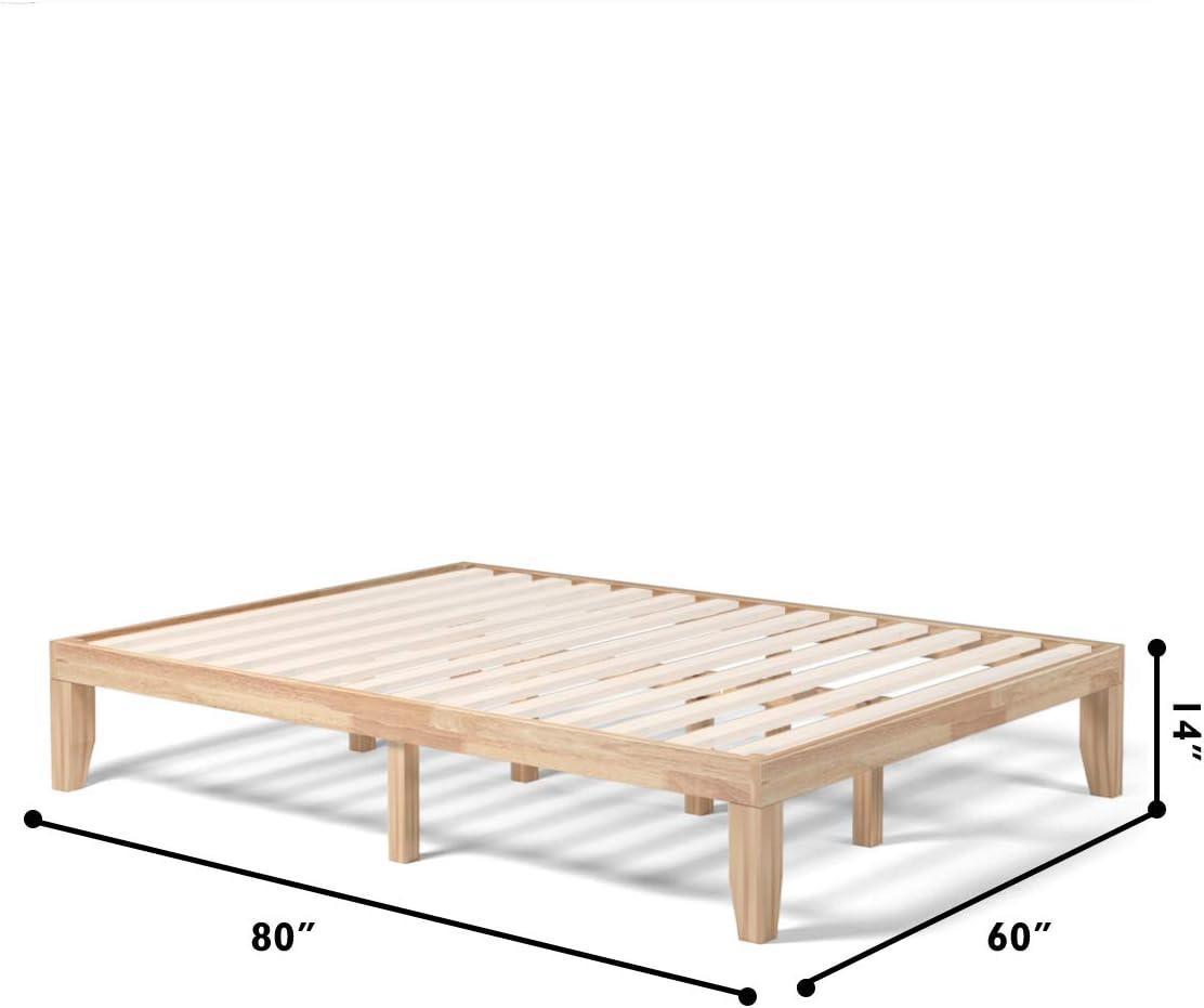 image:imageGiantex King Wood Platform Bed Frame 14 Inch Solid Rubber Wood Mattress Foundation Heavy Duty Wooden Slats Support No Box Spring Needed Easy Assembly NaturalNatural