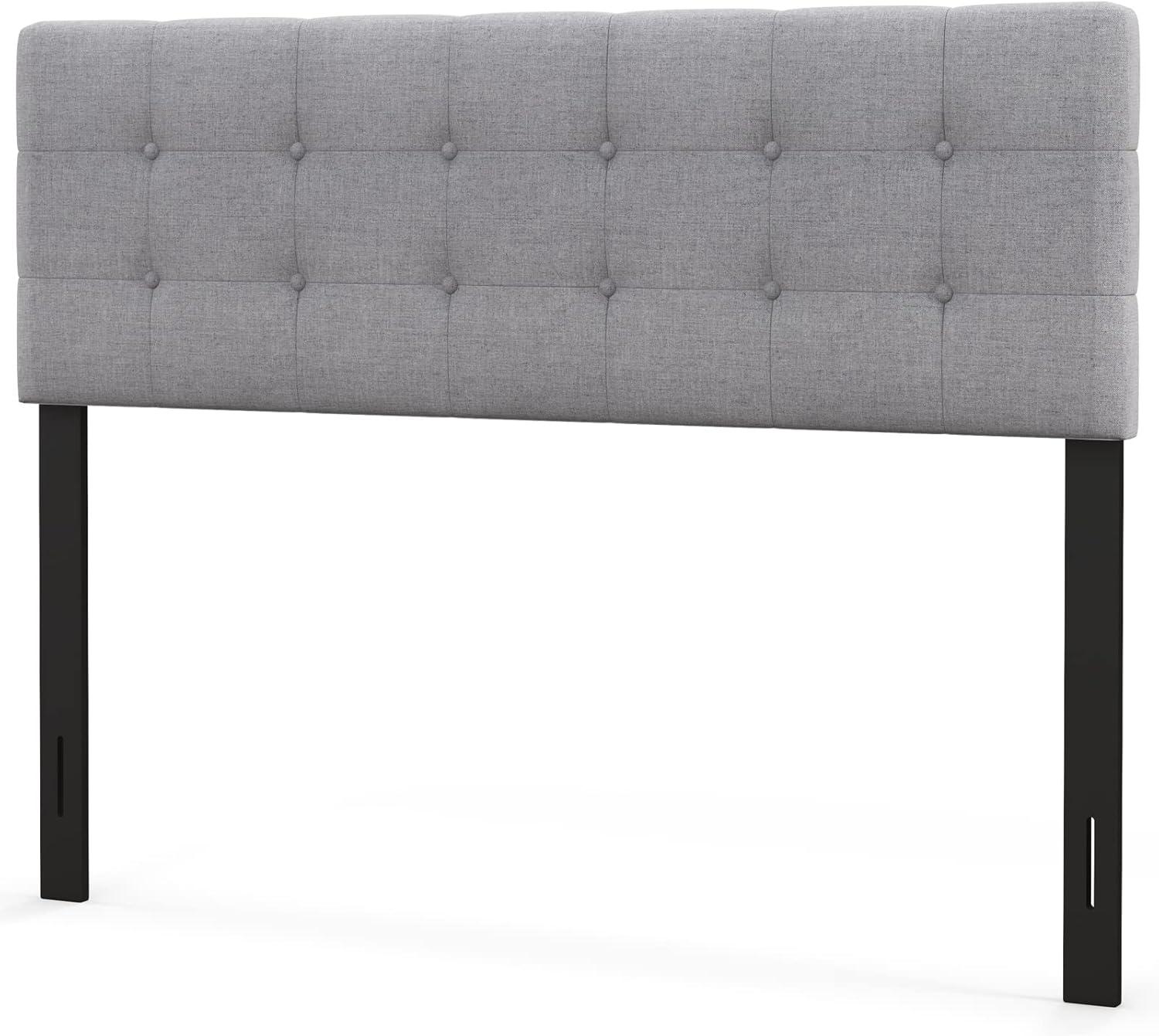 image:imageGiantex Linen Upholstered Headboard Adjustable Width Button Tufted Headboard Only with Solid Wood Legs Attach Frame Modern Headboards for Queen Full Size Bed BeigeGray