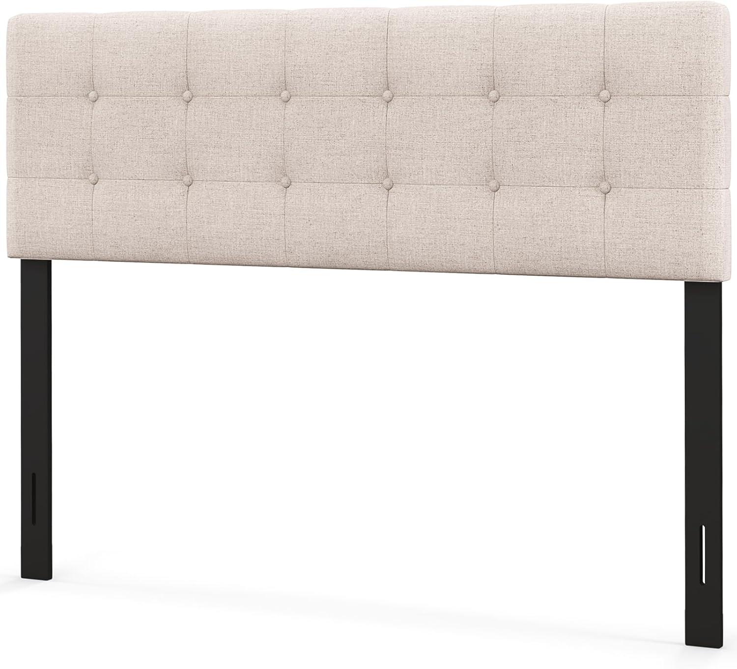 image:imageGiantex Linen Upholstered Headboard Adjustable Width Button Tufted Headboard Only with Solid Wood Legs Attach Frame Modern Headboards for Queen Full Size Bed BeigeBeige