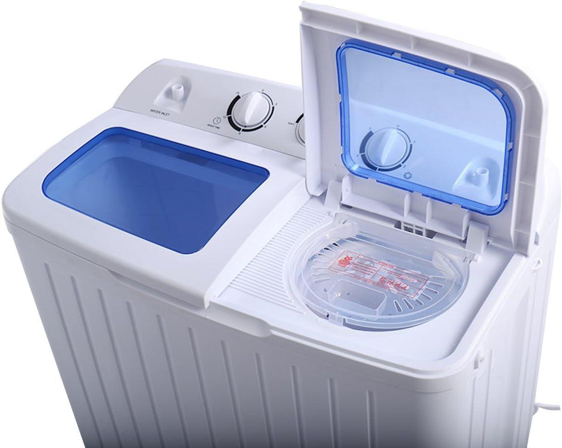 image:imageGiantex Portable Mini Compact Twin Tub Washing Machine 20lbs Washer Spain Spinner Portable Washing Machine Blue WhiteWhite Blue