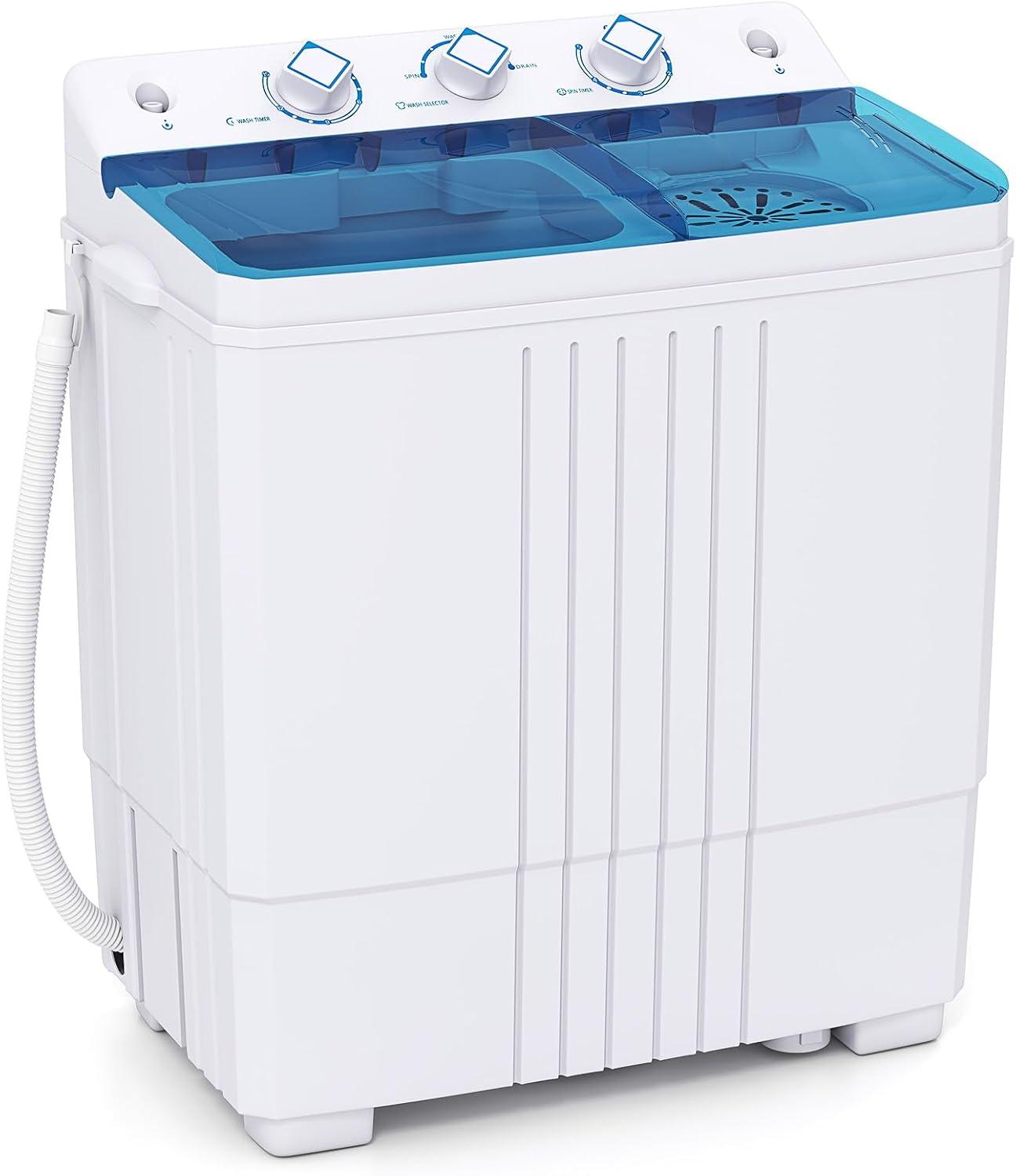 image:imageGiantex Portable Washing Machine 20lbs Capacity 12lbs Washer and 8lbs Spinner Compact for Apartment RV Gray amp White GX20313PEBlueWhite