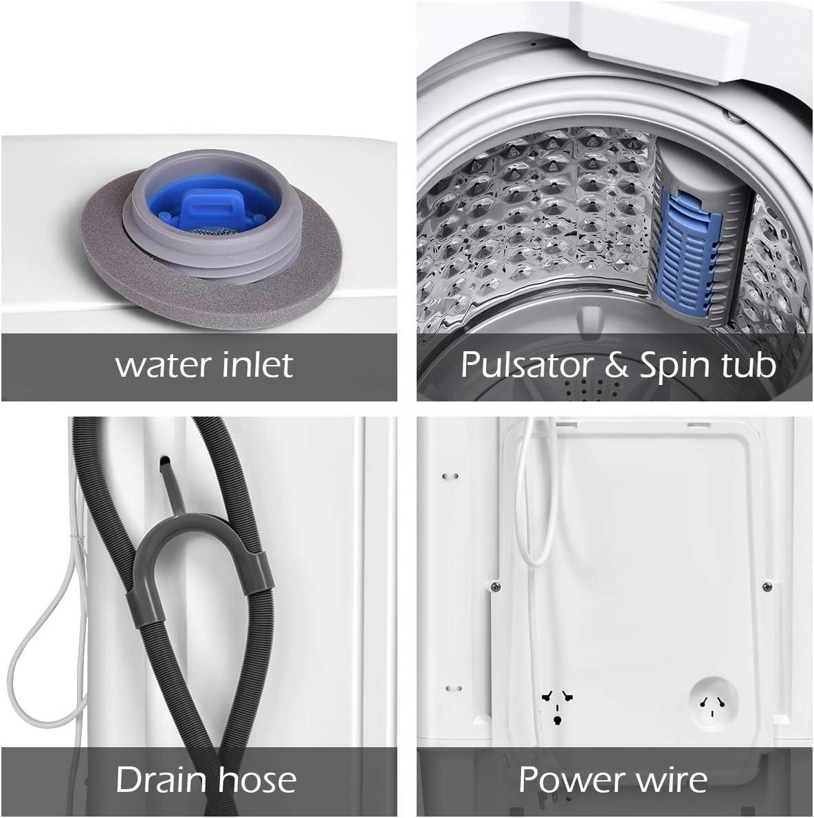 image:imageGiantex Portable Washing Machine Full Automatic Washer and Dryer Combo with Builtin Pump Drain 8 LBS Capacity Compact Laundry Washer Spin Dryer for Apartment RV Dorm