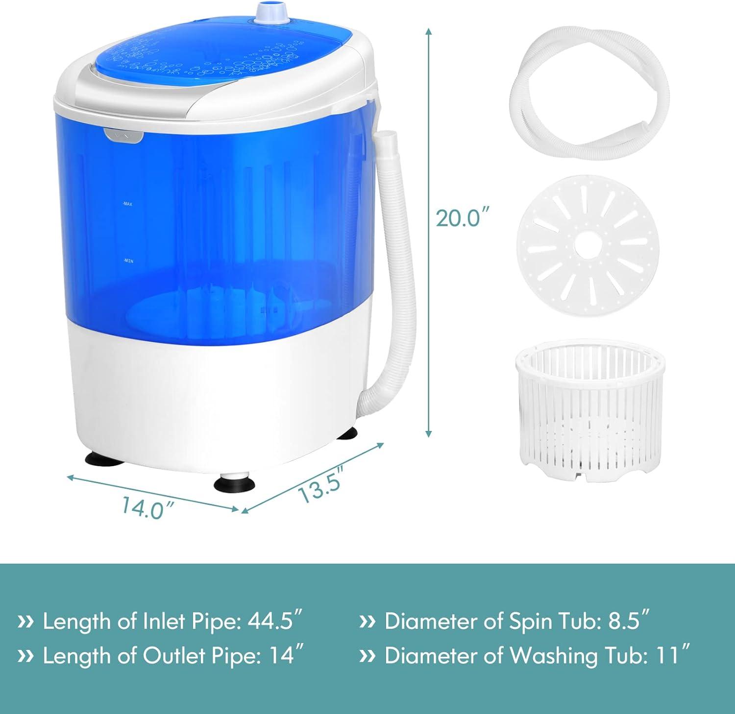 image:imageGiantex Portable Washing Machine Mini Washer and Spinner Combo 55lbs Washing Capacity Semiautomatic Compact Laundry Machine for Apartment Dorm RV55 LBS Capacity