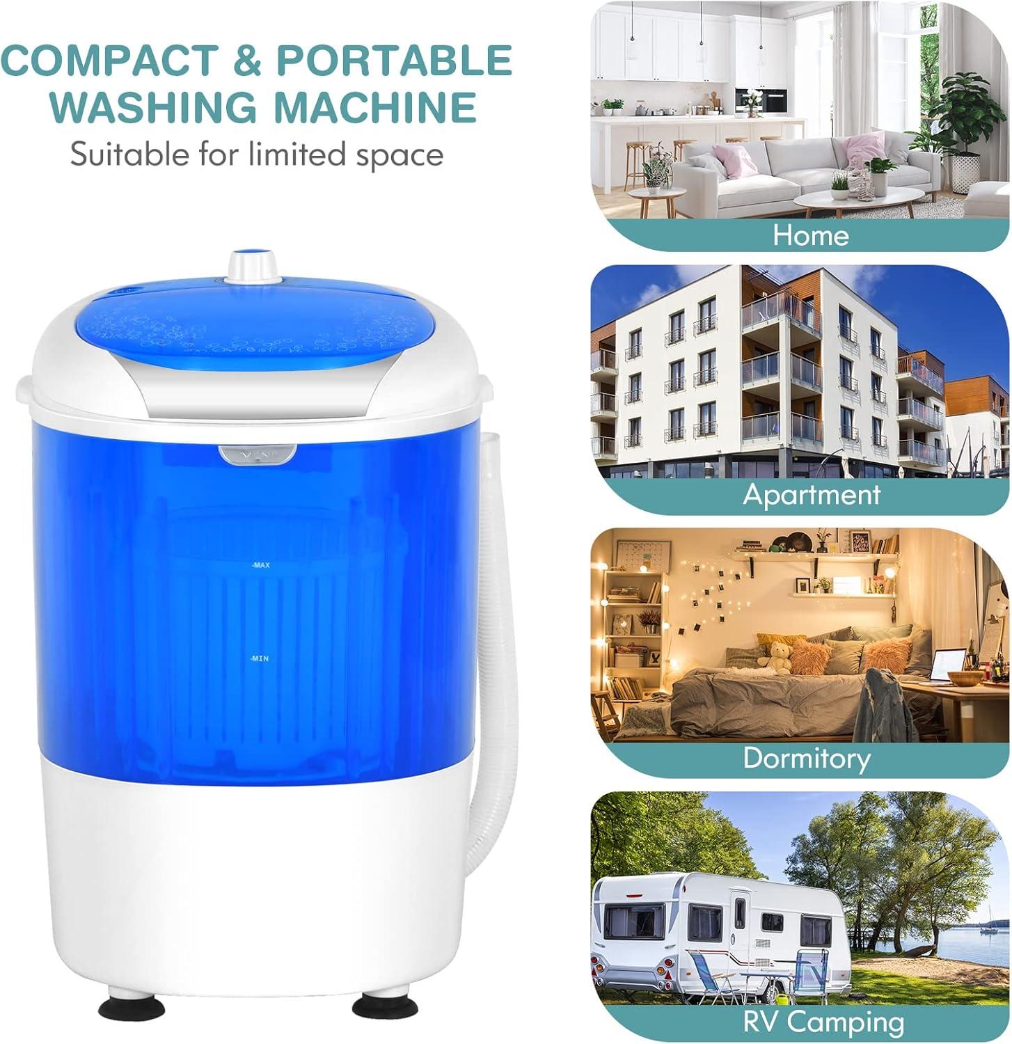 image:imageGiantex Portable Washing Machine Mini Washer and Spinner Combo 55lbs Washing Capacity Semiautomatic Compact Laundry Machine for Apartment Dorm RV55 LBS Capacity