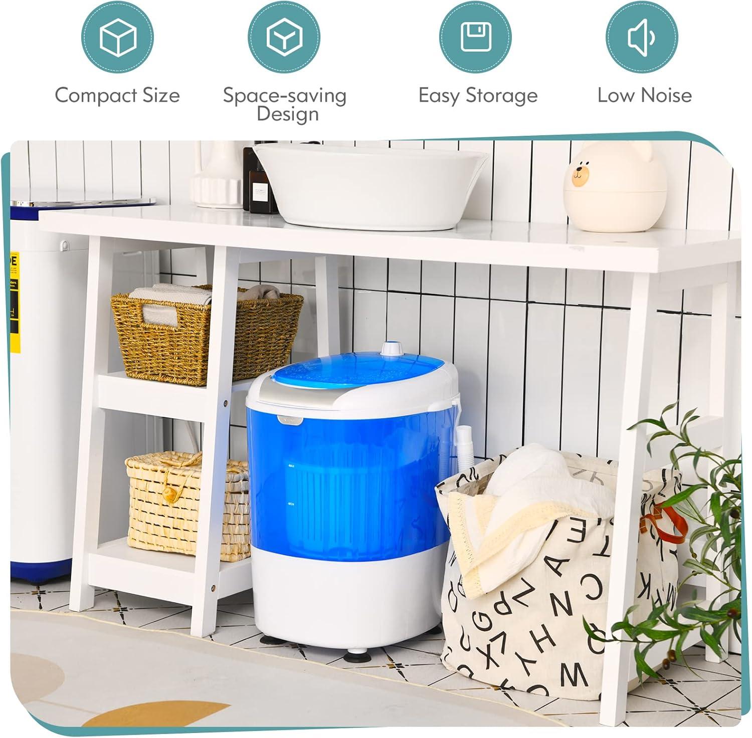 image:imageGiantex Portable Washing Machine Mini Washer and Spinner Combo 55lbs Washing Capacity Semiautomatic Compact Laundry Machine for Apartment Dorm RV55 LBS Capacity
