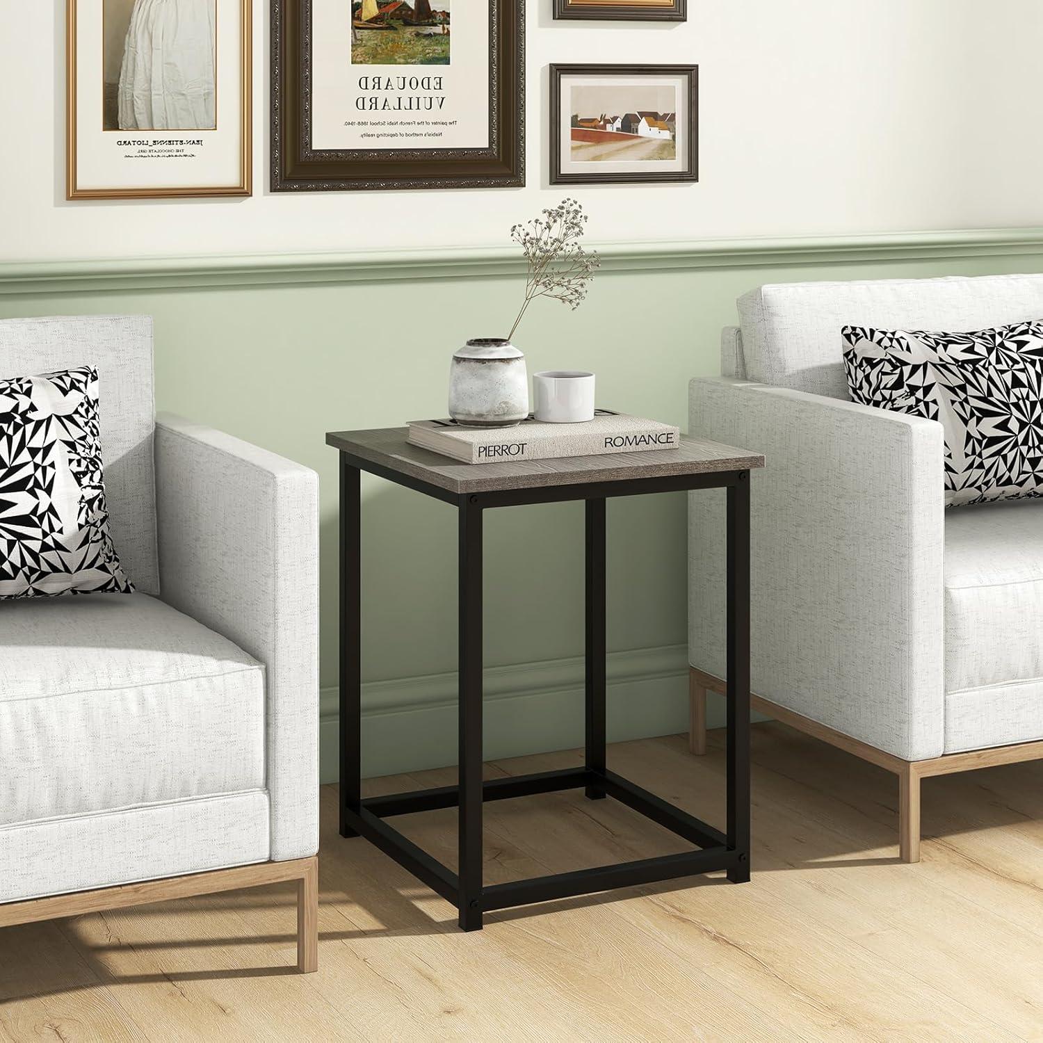 image:imageGiantex Round Nesting Table Set of 3 Farmhouse Coffee Table w2 End Tables Sturdy Metal Frame 3Piece Wooden Living Room Table Set for Home Office Apartment Black OakBlack Oak