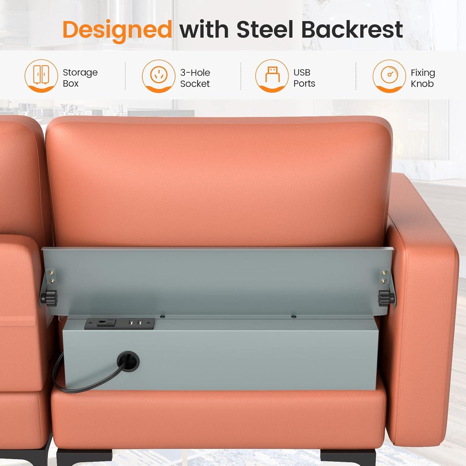 image:imageGiantex Set of 2 Single Sofa Accent Chairs wCushion Bolster Armrest Magazine Caddy Holder Pockets Armchair Living Room Upholstered Leisure Chair for Bedroom Reception Room Dark GreyRed