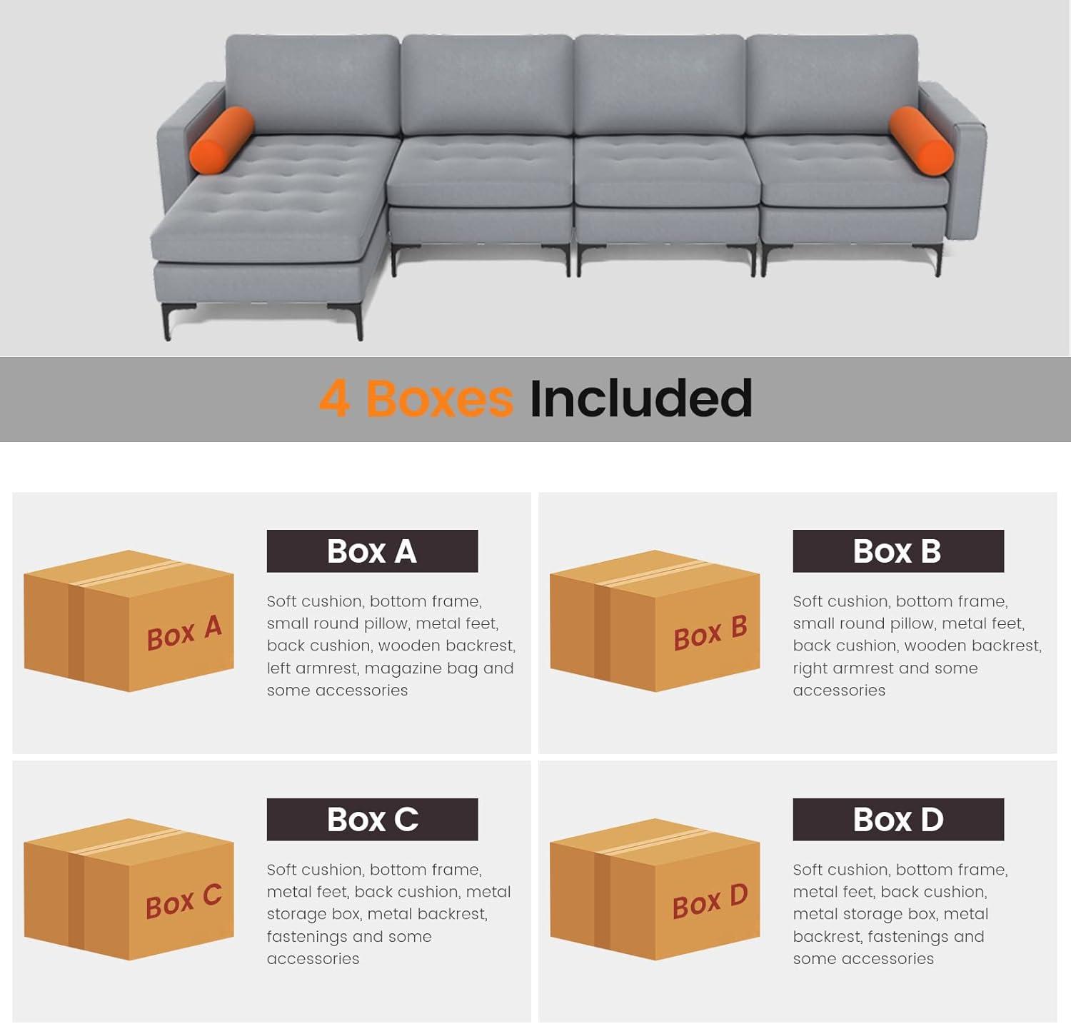 image:imageGiantex Single Sofa Accent Chair Armchair wComfy Cushion Bolster Armrest Magazine Caddy Pockets Living Room Upholstered Leisure Chair for Bedroom Reception Room Dark GreyGreyorange