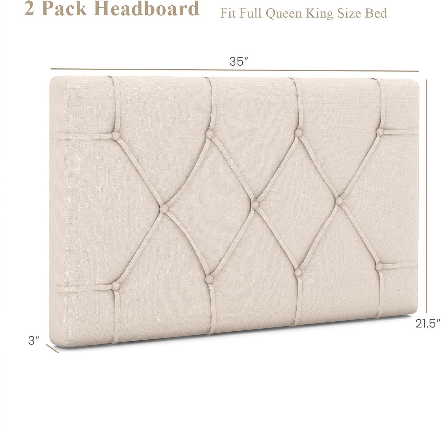 image:imageGiantex Upholstered Headboard for TwinTwin XL Size Bed Wall Mounted Twin Headboard Only Modern Button Tufted Headboard for Dorm Bedroom Attachment Device Included Dorm Headboard BeigeBeige