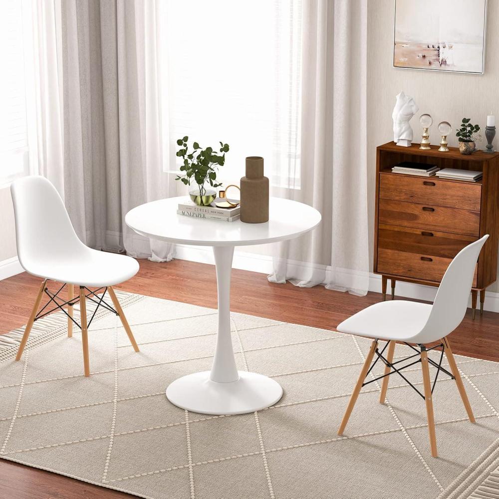 image:imageGiantex 3Piece Dining Table Set for 2 Kitchen Table Chairs Set with 32 Round Table Dining Chairs Dinette Table Set for Small Spaces Breakfast Nook Table Set Dining Room Table Set BlackWhiteWhite