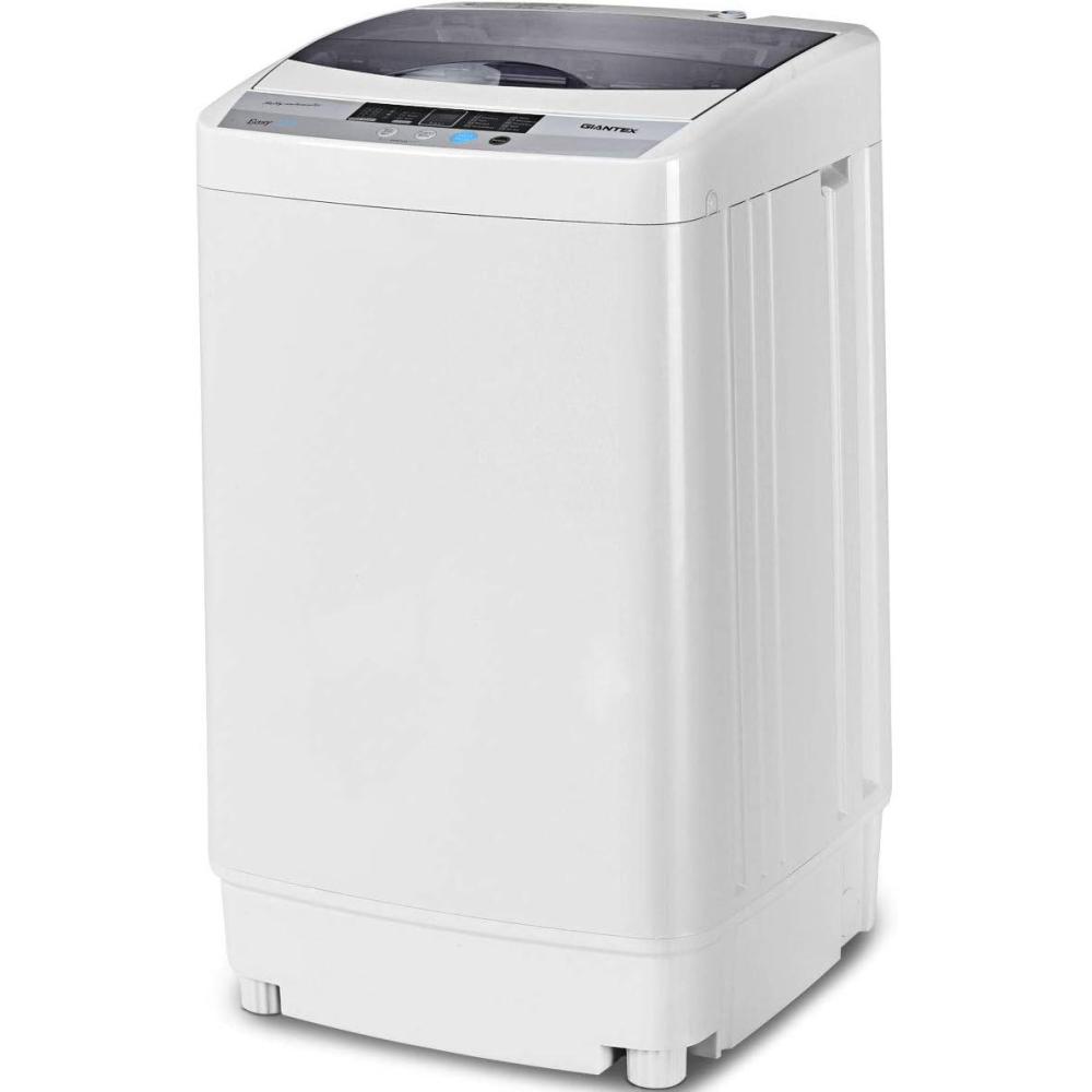 image:imageGiantex FullAutomatic Washing Machine Portable Compact 134 Cuft Laundry Washer Spin with Drain Pump 10 programs 8 Water Level Selections with LED Display 12 Lbs Capacity